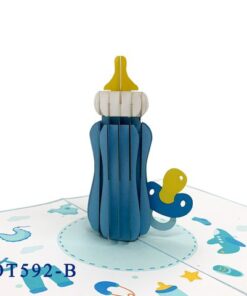 Thiệp Bình Sữa Màu Xanh B10