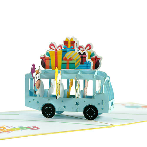 Thiệp Sinh Nhật Xe Động Vật B20