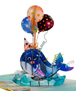 Thiệp Sinh Nhật Cá Voi và Bong Bóng B24