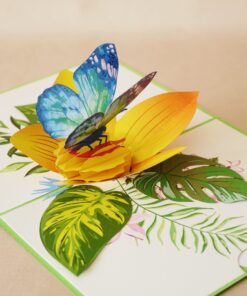 Thiệp Hoa Lan Cam và Bướm F32