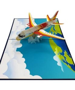 Thiệp Máy Bay Màu Cam Trắng H15