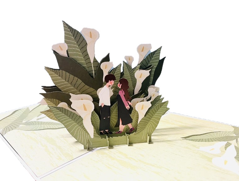 Thiệp Tình Yêu Hoa Rum Trắng L09