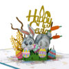 Thiệp Happy Easter Thỏ Xám O12