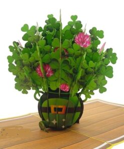 Thiệp Bình Hoa Cỏ Bốn Lá O15