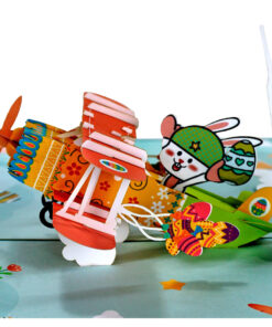 Thiệp Easter Thỏ Lái Máy Bay O18