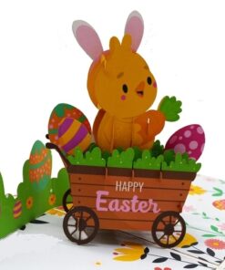 Thiệp Easter Gà Ngồi Xe Đẩy O22