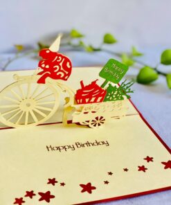 Thiệp Rùa Chạy Xe Đạp B03