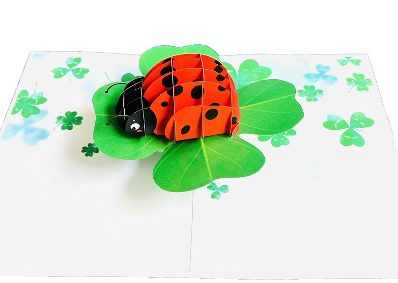 Thiệp Bọ Cánh Cam Và Cỏ Bốn Lá A23