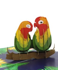 Thiệp Cặp Chim Xanh A14