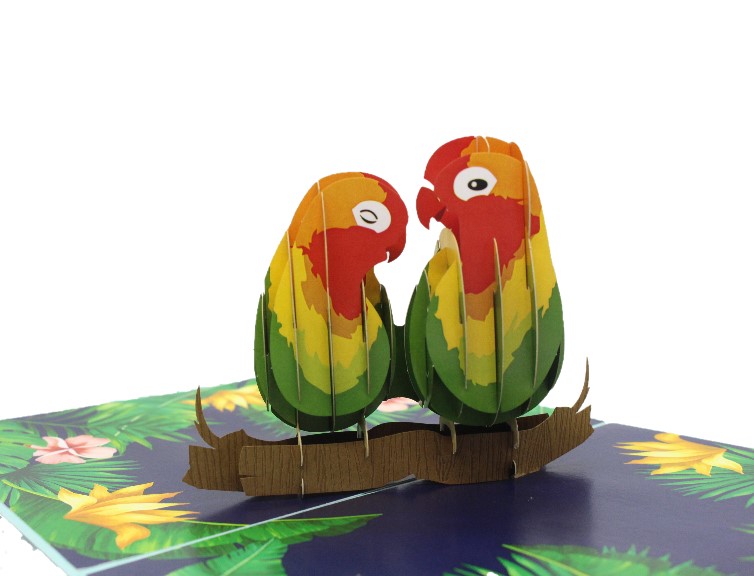 Thiệp Cặp Chim Xanh A14