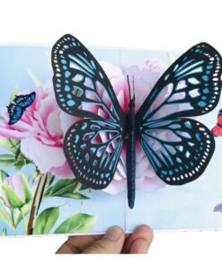 Thiệp Bướm và Hoa Mẫu Đơn A17