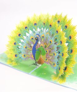Thiệp Con Công Xanh A39