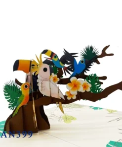 Thiệp Đàn Chim Nhiệt Đới A40