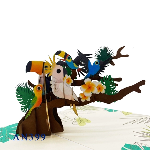 Thiệp Đàn Chim Nhiệt Đới A40