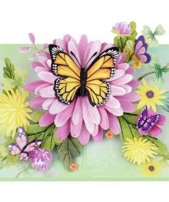 Thiệp Hoa và Bướm Xanh F43