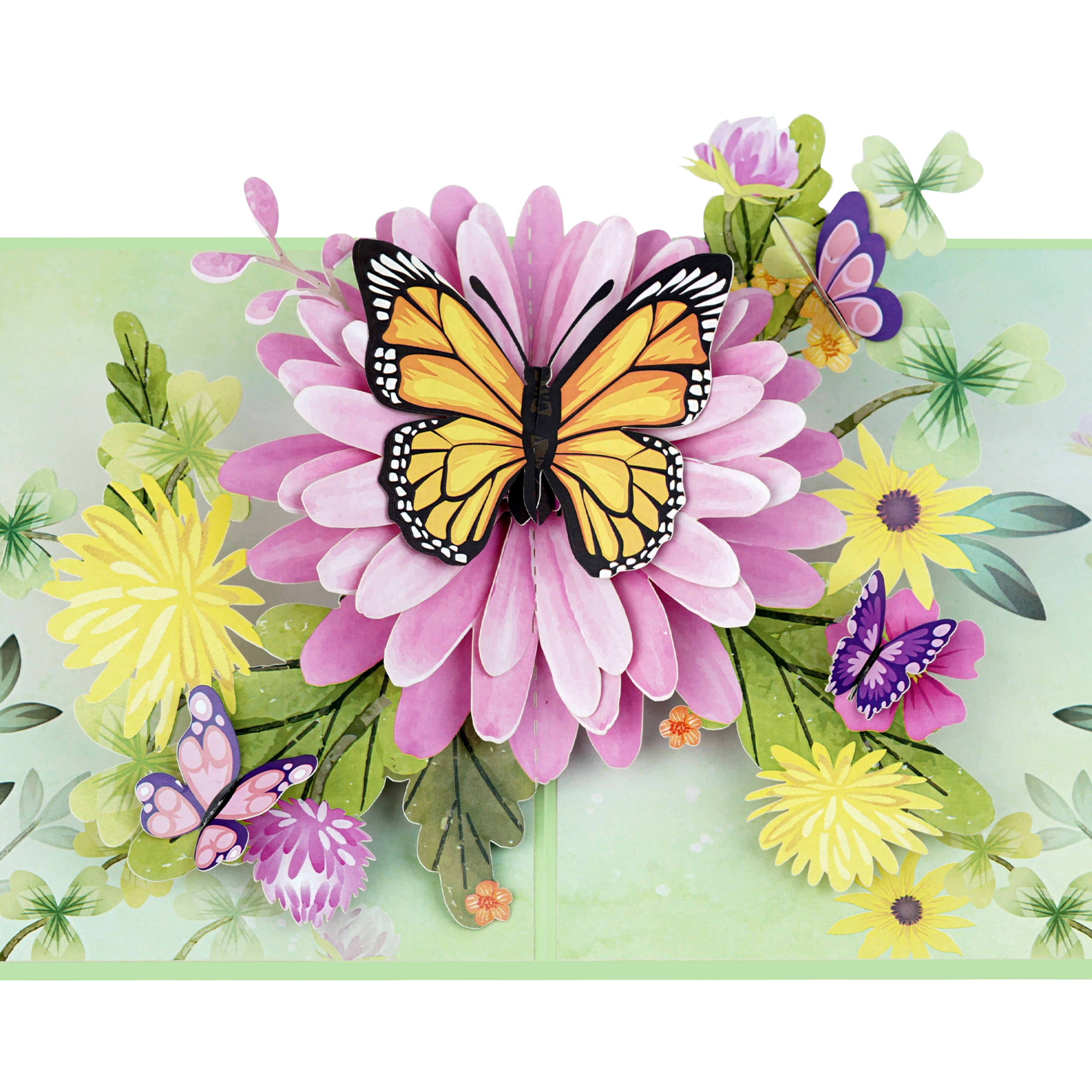 Thiệp Hoa và Bướm Xanh F43