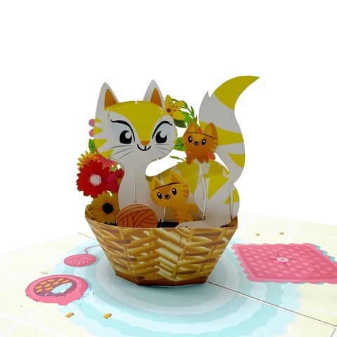 Thiệp Mẹ Con Mèo A49