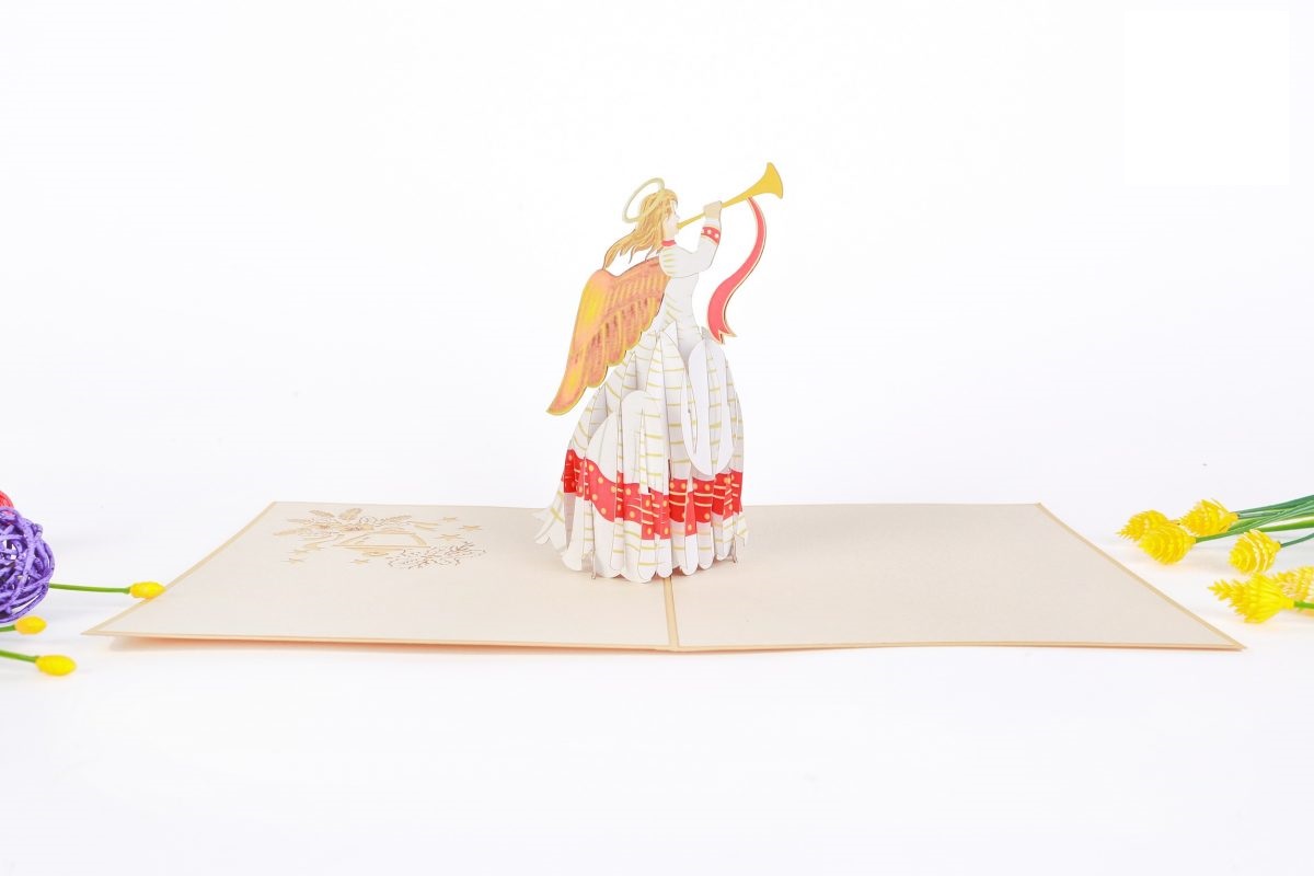 Thiệp Thiên Thần Noel Vàng X37