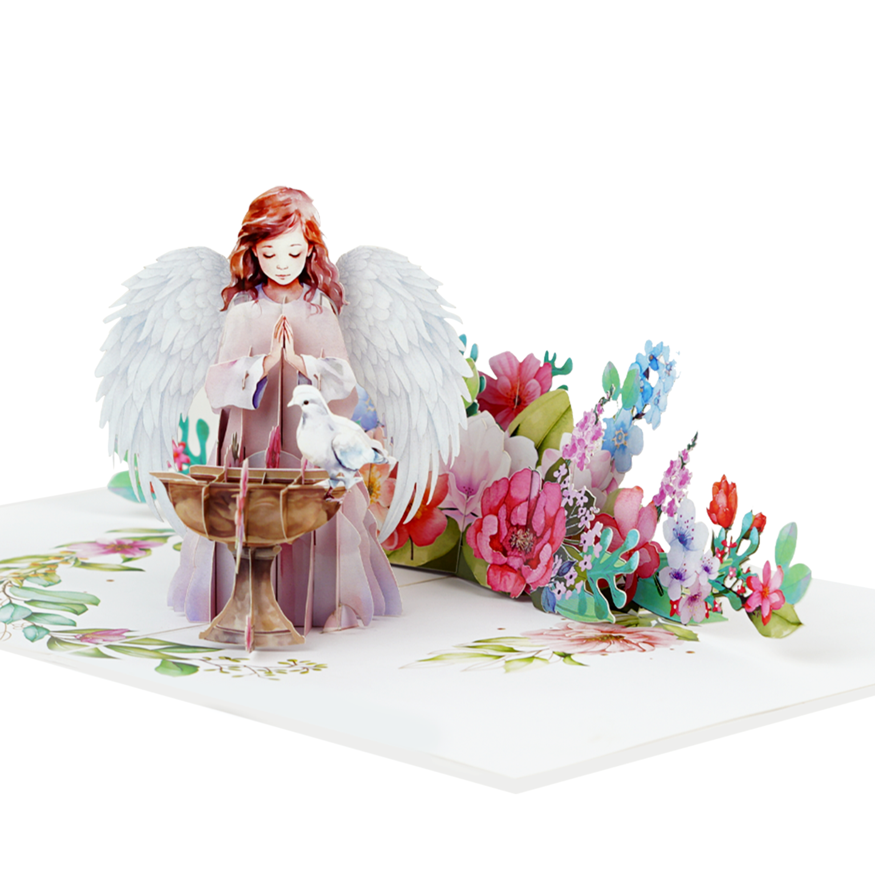 Thiệp Thiên Thần Trắng và Hoa X44